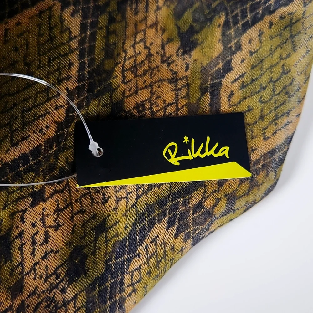 Rikka Snake Print Scarf in Olive and Black